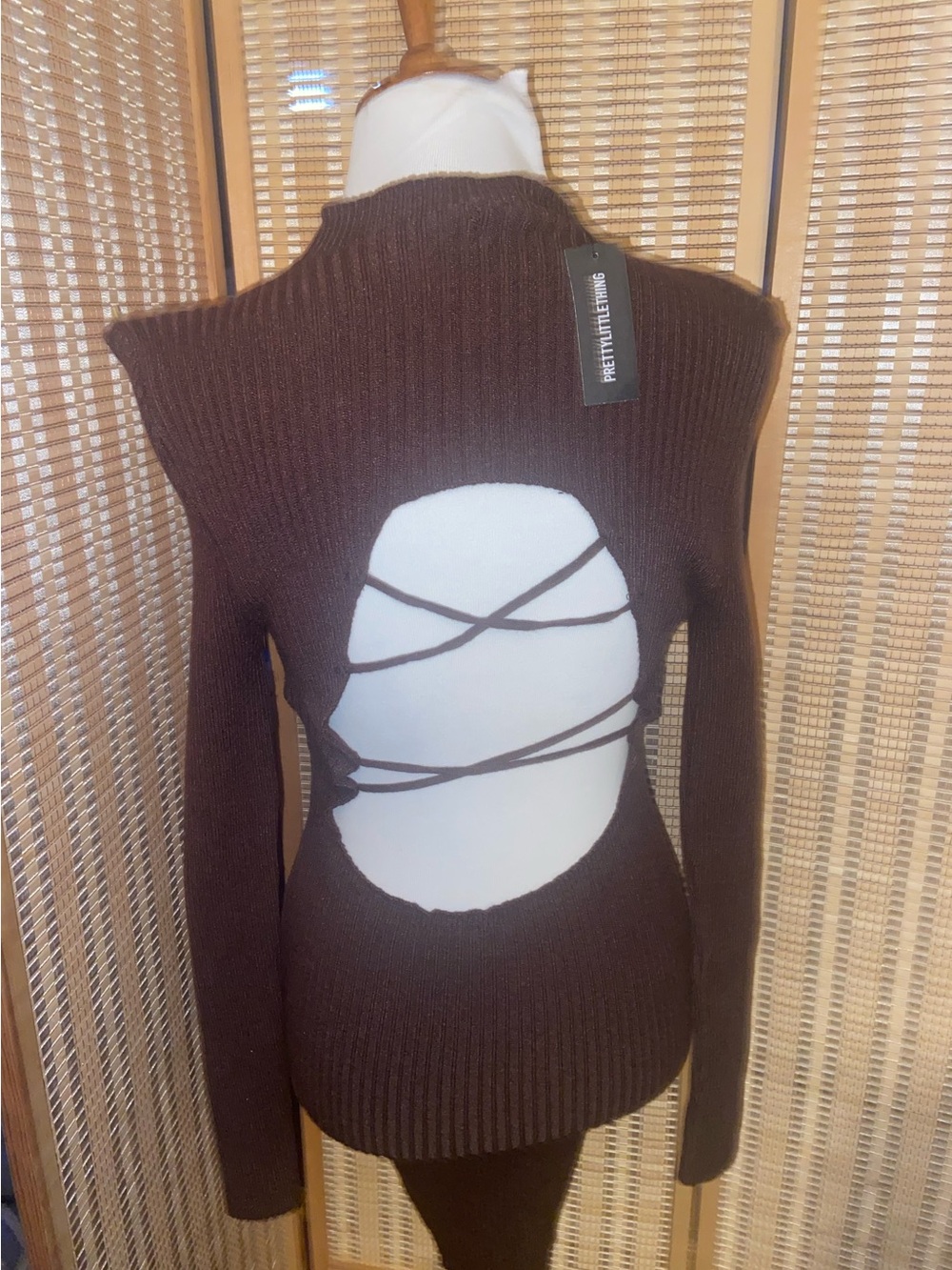 Pretty little thing rubbed knit long sleeve dress size medium
